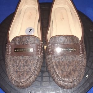 Michael Kors Women's Brown logo Label MK All Leather< Sz. 7M-US, 37M-EU